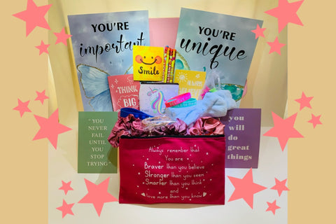 'Totally Me' subscription box is filled with a motivational variety of encouraging self-esteem building items.