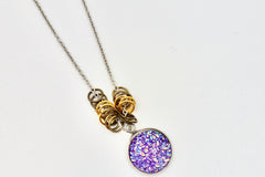 Chain Necklaces, Charm Necklaces, Crystal Necklaces, Purple Necklaces, Silver Necklaces, Jewellery Gifts, Gifts for Mom, Sparkle Necklaces