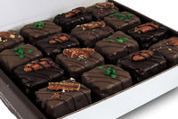 Image of our Boozy Combo of brownie bites. This box includes Irish Cream, Bourbon, and Guinness Brownie Bites.