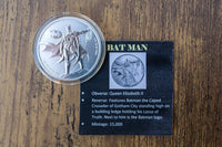Batman Silver 1 oz limited edition (15,000 minted) collectible coin is a  coin included in the Superhero themed box. 