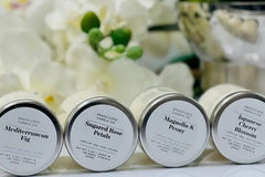 In this premium box your will receive two 3oz candles with your seasonal favorite scents. These soy based candles have long lasting scents.