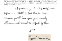This letter from poet Ezra Pound to T E Lawrence  was extra interesting, as it contained a handwritten postscrip to his typewritten letter. 
