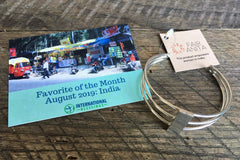 Favorite of the Month featuring India. A gorgeous silver bar cuff made by Fair Anita artisans in India.  