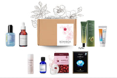 Bomibox Korean Beauty Box -   Past Box containing a mixture of Korean skincare, beauty and hair products.