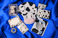 Cow Bells Stationery Set. Includes mouse pad, photo album, note pads, sticky notes, tape, pencil case