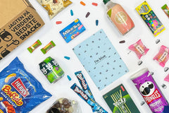 The I'm Blue box with Pringles limited edition, Buffallo Herr's chips, this strange grape soda and so much more