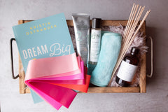 A picture showcasing wellness-focused items that include resistance bands in various colors, signifying different levels of tension.