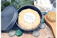 All-natural shampoo bar is included with each box.  Comes in a travel size tin for easy transport.              