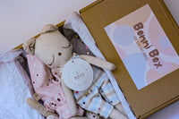 Exclusive Subscription of two handmade fabric dolls for children.