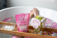 Laki Naturals Lavender & Rose Magnesium Bath Soaks will soothe, calm, hydrate the mind, body and soul.