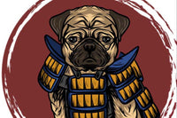 This Vinny the Pug Samurai graphic art rendition was inspired by a character I once saw in a Japanese epic