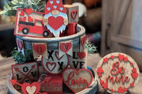 Seasonal Farmhouse Tiered Tray Decor Items Box