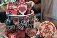 Seasonal Farmhouse Tiered Tray Decor Items Box