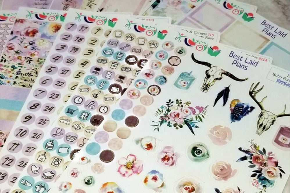 Monthly Functional Planner Sticker Subscription Box for Planners - Calendars, Happy Planner, Bullet Journal, Leafy Treetops, Pocket, A5, EC, TN, Hobonichi Weeks