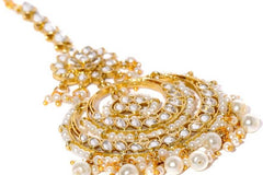 Zinc Gold-plated Jewel Set  (Gold, White)