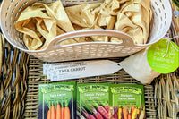 The Patio Farmer Box contains 5-7 items each month including 2-3 packets of organic seeds, plus tools to help you grow your own food! 