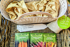 The Patio Farmer Box contains 5-7 items each month including 2-3 packets of organic seeds, plus tools to help you grow your own food! 