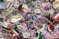 Monthly subscription package with ten die cut stickers great for water bottles.laptops, skateboards and scrapbooking.