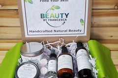  Beauty by Francesca Self Care Subscription Box featuring facial care products detox face mask, compression face mask, hydrosol, scrub