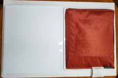 The MagDesk features a soft beaded cushion on the back and a deep pocket for storing your puzzles.  MagDesk is 11 x 14 inches