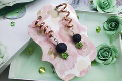 MY LUV 2U Designer Lava Rock Crystal Birthstone Earrings Box