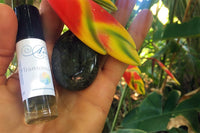 Positive Psychology based, Sacred Strengths Transcendence Aromatherapy roll made with organic essential oils and Labradorite crystal.