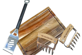 Grill Masters BBQ Super Bundle: Cutting Board, Meat Claws & Spatula (Free US Shipping)