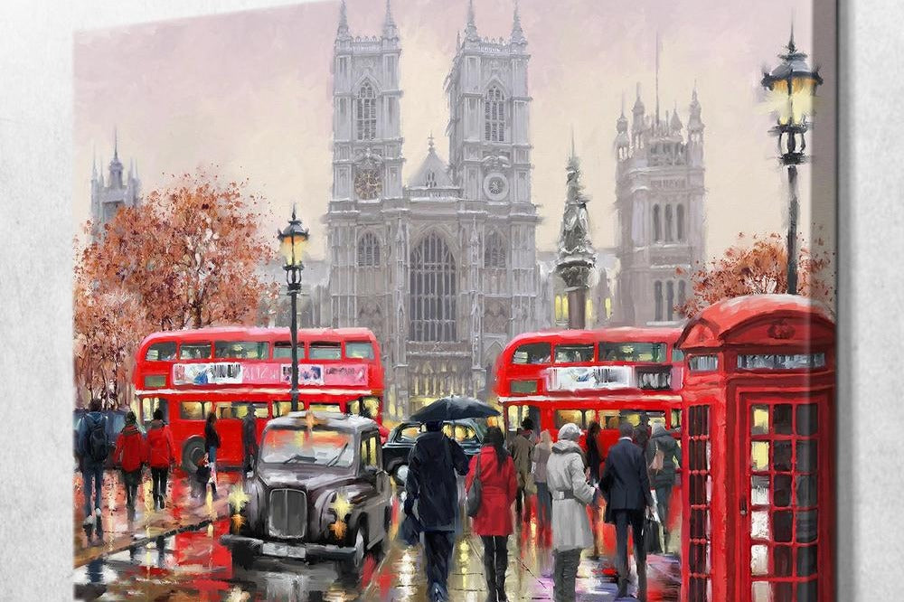 Shukqueen Paint By Number Kit Adulti: Tower Bridge, 40x50cm, Tela Senza Telaio Con Colori Acrilici E Pennelli