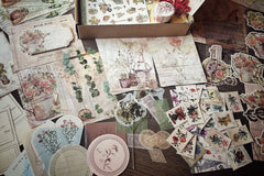 Gardening themed stationery box- vintage box DM36EOYR23H
different kinds of stamps, washi, pattern paper, and stickers that you can use in y