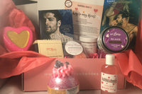 Bubbles & Books subscription box featuring a romantic novel, handmade soap, and bath products for relaxation