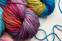 Monthly Hand-dyed Yarn Box - pattern & stitch markers included from Wonderland Yarns