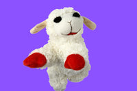 Multipet Plush Dog Toy, Lambchop, 10", White/Tan, Small