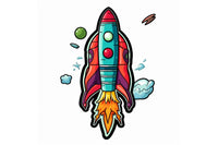 Example sticker from our box. Monthly themes vary; each box includes 15 high-quality, fully laminated stickers.