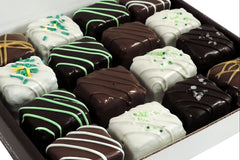 Image of a box of our St. Paddy's Combo including our seasonal flavors, the Green Blondie Bite and the Minty Brownie Bite.