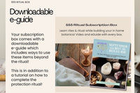 Downloadable eGuide information for 555 Ritual box comes with QR code and step by step instructions to complete rituals each month 