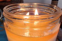 With a clean burn, you don't have soot built up on the side of glass. We use 100% soy wax and all-natural fragrances for a clean burn.