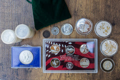 Coin Collector's Box - Silver Edition Overview showing collections, silver coins, foreign and collectible ones, and more.