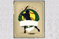 Softball greeting card with blank interior that you can customize with whatever text you want to include