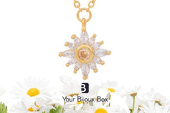 Your Bijoux Box , Jewelry subscription, subscription, charms, 18k, gold jewelry, daisy necklace,  sterling silver, delicate, nature jewelry
