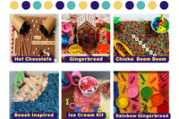 Learn and Play Sensory Bin Kits for ages 3 and up. variety of sensory play kits including beach, ice cream, rainbow, hot chocolate