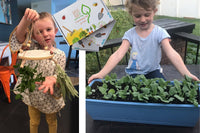 Oasis Box the Gardening subscription club for kids. This is one of Oasis Box happy members, hard at work. 