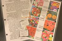 Box photo - laminated instructions with seeds, showing front and back of various instructions, Austin TX, photo credit by Stephanie Facey