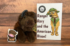Rory the Creature Teacher and the American Bison! Each box comes with a plush, a fact sheet, and a vinyl sticker. 