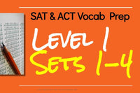 This box contains lessons 1-4 of Vocab Vigor, the complete vocabulary curriculum based on SAT & ACT word lists.