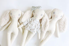 Exclusive Subscription of two handmade fabric dolls for children.