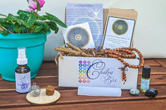 Chakra Box Subscription, Earth Star Box, Aromatherapy, Crystals, Crystal Grid, Tea, Vegan, Organic, Mala, Selenite Wand