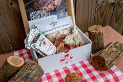 Georgia Pork Butt from My BBQ Box.  Includes custom rub, cooking instructions, wood chips or pellets, and a BBQ accessory.
