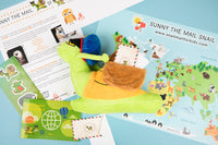 Plush and Snail Mail Weekly Letter  from Sunny the Mail Snail for ages 3 to 8