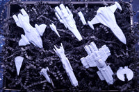 Behold the detailed craftsmanship of Galactic Fleet Crate's 3-inch solid resin spaceships, featured in this captivating image.