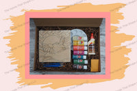 Unveil the DIY kit, thoughtfully curated with everything you need to create the captivating Hummingbird at Coneflower art piece.